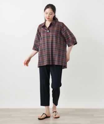 Leilian PLUS HOUSE / レリアンプラスハウス チェックブラウス【Leilian WHITE LABEL】 チェックブラウス【Leilian WHITE LABEL】|レリアン プラス