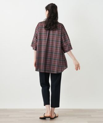 チェックブラウス【Leilian WHITE LABEL】|レリアン | レリアン