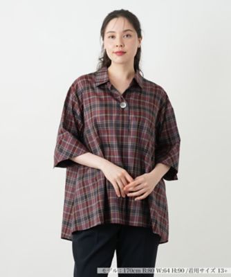 レリアン　大きいサイズ　デニム風　チュニック　ブラウス　リボン　トップス　13+ レリアン 大きいサイズ デニム風 チュニック ブラウス リボン