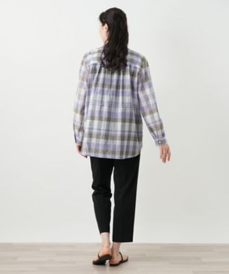 チェックバンドカラーブラウス【Ｌｅｉｌｉａｎ　ＷＨＩＴＥ　ＬＡＢＥＬ】