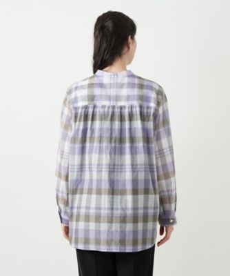 チェックバンドカラーブラウス【Ｌｅｉｌｉａｎ　ＷＨＩＴＥ　ＬＡＢＥＬ】
