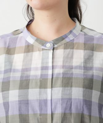 チェックバンドカラーブラウス【Ｌｅｉｌｉａｎ　ＷＨＩＴＥ　ＬＡＢＥＬ】