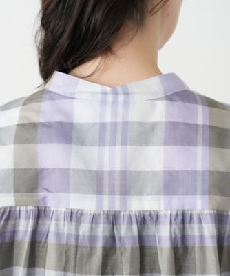 チェックバンドカラーブラウス【Ｌｅｉｌｉａｎ　ＷＨＩＴＥ　ＬＡＢＥＬ】