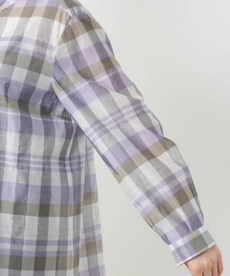 チェックバンドカラーブラウス【Ｌｅｉｌｉａｎ　ＷＨＩＴＥ　ＬＡＢＥＬ】