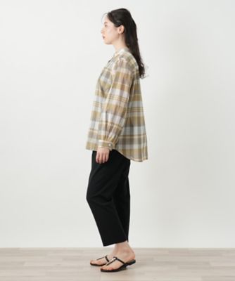 チェックバンドカラーブラウス【Ｌｅｉｌｉａｎ　ＷＨＩＴＥ　ＬＡＢＥＬ】