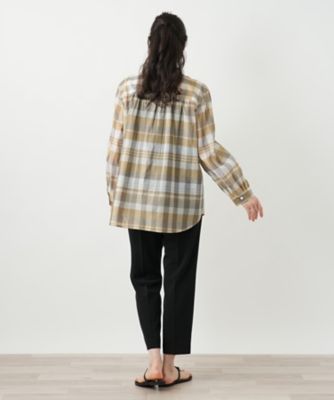 チェックバンドカラーブラウス【Ｌｅｉｌｉａｎ　ＷＨＩＴＥ　ＬＡＢＥＬ】