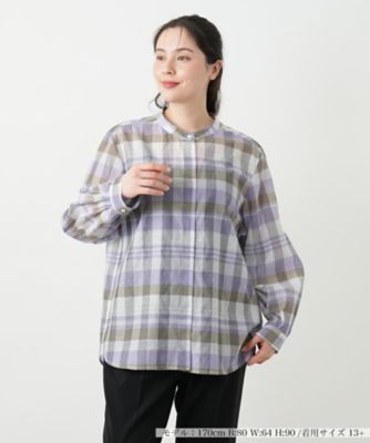 チェックバンドカラーブラウス【Ｌｅｉｌｉａｎ　ＷＨＩＴＥ　ＬＡＢＥＬ】