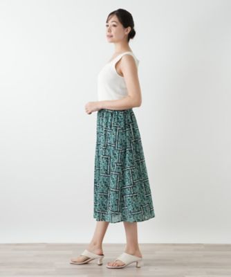 フラワー柄フレアスカート | Leilian plus house (Women/大きい