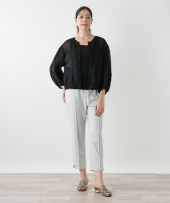 ノーカラーシアーブルゾン | Leilian plus house (Women/大きい