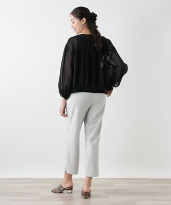 ウォッシャブル】ノーカラーシアーブルゾン | Leilian plus house