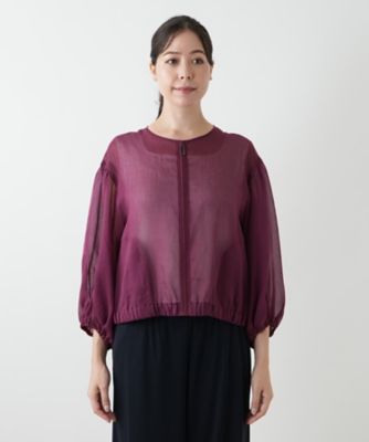 ノーカラーシアーブルゾン | Leilian plus house (Women/大きいサイズ