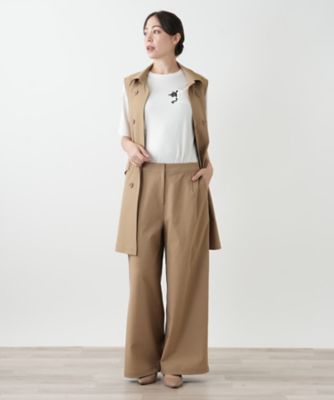 F563 美品 13+ XL レリアン プラスハウス 現行 ワイド レディース 洗えるデニム調ワイドパンツ | Leilian plus house (Women
