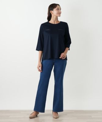 刺繍七分袖カットソー | Leilian plus house (Women/大きいサイズ