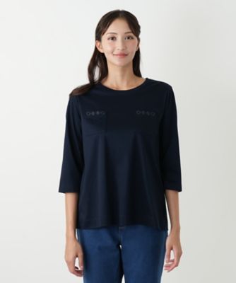 レリアン　13号＋　コットン7部丈トップス ストライプ七分袖ブラウス | Leilian (Women)/レリアン | 三越