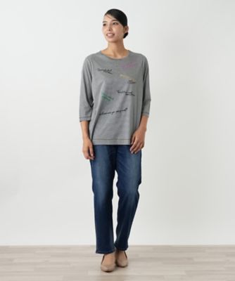 刺繍クルーネックカットソー | Leilian plus house (Women