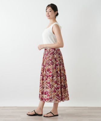 ウォッシャブル】花柄プリーツスカート | Leilian plus house (Women