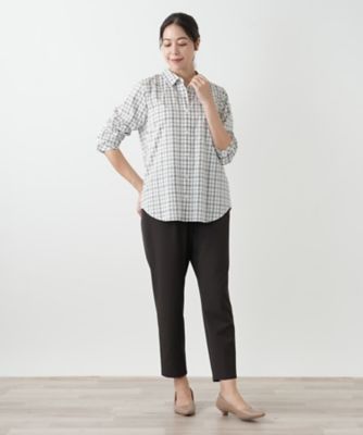 チェックブラウス【Leilian WHITE LABEL