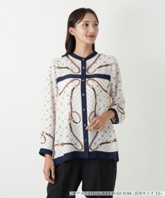 ＜Leilian plus house (Women/大きいサイズ)＞プリント切り替えブラウス