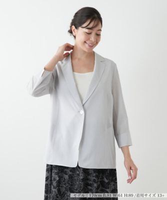 【送料無料】Leilian plus house (Women/大きいサイズ)/レリアン プラスハウス 七分袖ジャケット 93ライトグレー コート・ジャケット【三越伊勢丹/公式】