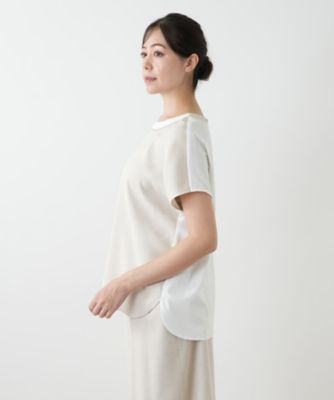 店頭人気】異素材切替カットソー | Leilian plus house (Women/大きい 