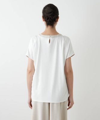 店頭人気】異素材切替カットソー | Leilian plus house (Women/大きい 