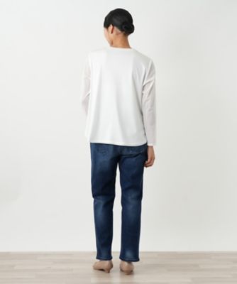 R148 美品 XXL 15+ レリアンプラスハウス グレー デニム レディース 店舗人気】デニム調ワイドパンツ | Leilian plus house (Women