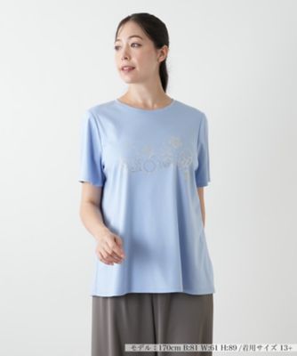 ＜Leilian plus house (Women/大きいサイズ)＞ラインストーンカットソー【Ｌｅｉｌｉａｎ　ＷＨＩＴＥ　ＬＡＢＥＬ】