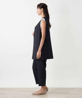 Vネックロングベスト | Leilian plus house (Women/大きい
