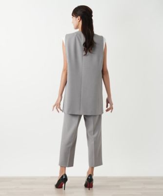 Vネックロングベスト | Leilian plus house (Women/大きい
