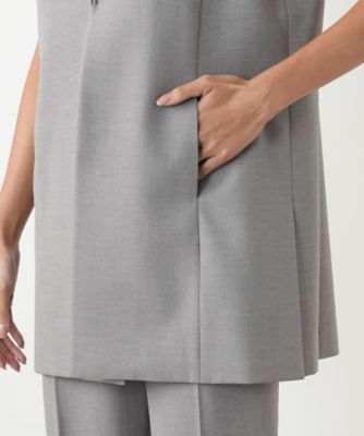 Vネックロングベスト | Leilian plus house (Women/大きい