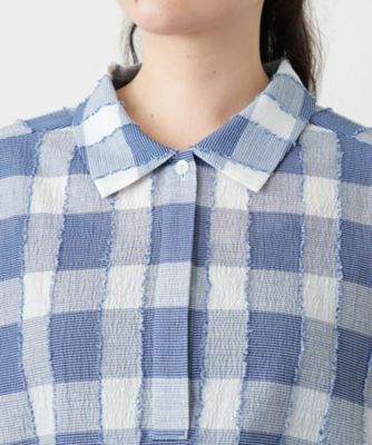 ブロックチェックブラウス