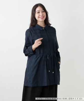 ＜Leilian plus house (Women/大きいサイズ)＞チェックチュニックブラウス