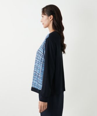 レリアン チェック柄長袖カーディガン チェック柄カーディガン | Leilian plus house (Women/大きいサイズ
