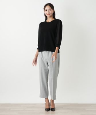 leilian - Leilian(レリアン) ノースリーブセーター サイズ13+ S レディース - ダークグリーン クルーネック クルーネックメランジニット | Leilian (Women)/レリアン | 三越