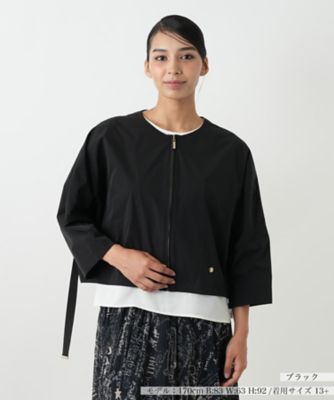 【送料無料】Leilian plus house (Women/大きいサイズ)/レリアン プラスハウス ノーカラージャケット 99クロ コート・ジャケット【三越伊勢丹/公式】