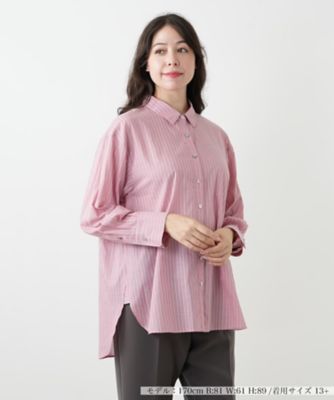 ＜Leilian plus house (Women/大きいサイズ)＞ストライプブラウス【ＳＯＭＥＬＯＳ】
