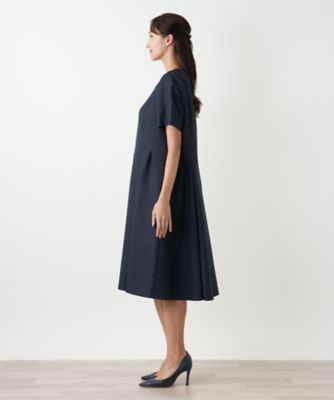 光沢ジャカードVネックワンピース | Leilian plus house (Women