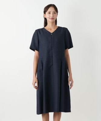 光沢ジャカードVネックワンピース | Leilian plus house (Women