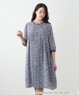 ＜Leilian plus house (Women/大きいサイズ)＞プリーツプリントワンピース【Ｌｅｉｌｉａｎ　ＷＨＩＴＥ　ＬＡＢＥＬ】