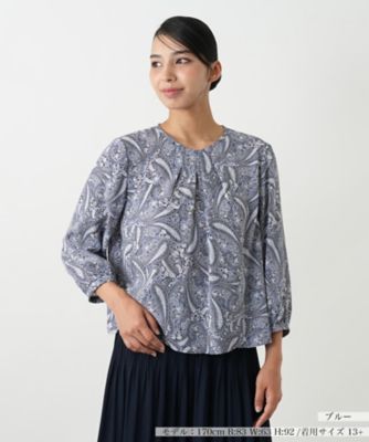 ＜Leilian plus house (Women/大きいサイズ)＞プリント七分袖ブラウス【Ｌｅｉｌｉａｎ　ＷＨＩＴＥ　ＬＡＢＥＬ】