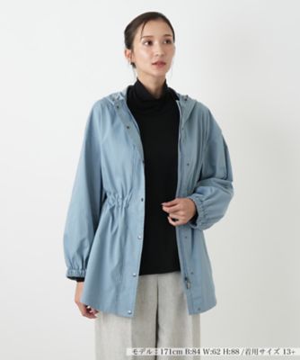 【送料無料】Leilian plus house (Women/大きいサイズ)/レリアン プラスハウス フーディーアウター 33サックス コート・ジャケット【三越伊勢丹/公式】