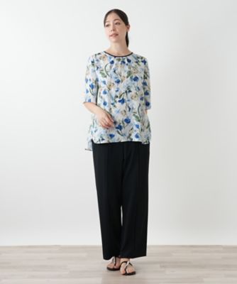 フラワー柄スモックブラウス【Ｌｅｉｌｉａｎ　ＷＨＩＴＥ　ＬＡＢＥＬ】