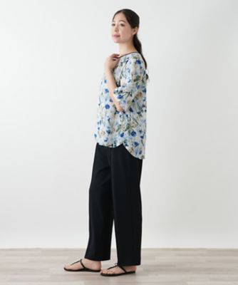 フラワー柄スモックブラウス【Ｌｅｉｌｉａｎ　ＷＨＩＴＥ　ＬＡＢＥＬ】