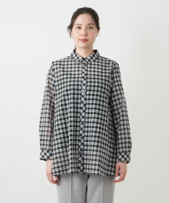 Leilian PLUS HOUSE / レリアンプラスハウス ブロックチェックブラウス 店舗人気】チェックブラウス|レリアン プラスハウス | レリアン
