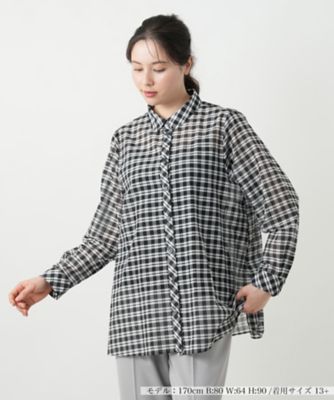 チェックブラウス【Leilian WHITE LABEL
