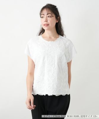 ＜Leilian plus house (Women/大きいサイズ)＞【店舗人気】レース刺繍カットソー