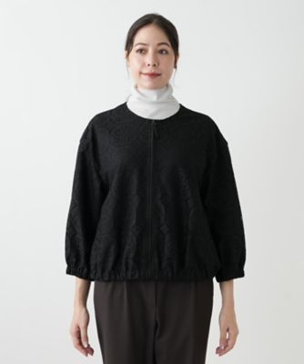 美品 レリアン プラスハウス ノーカラーライトジャケット 大きいサイズ ノーカラージャケット | Leilian plus house (Women/大きい
