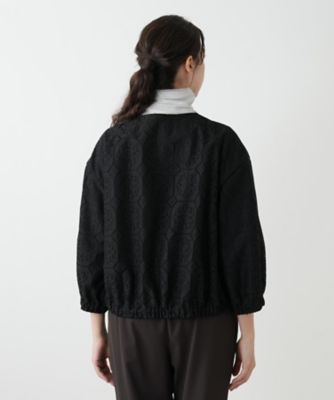 新品タグ付 leilian plus house レリアン ジャケット 大きい ノーカラーブルゾン【Leilian WHITE LABEL