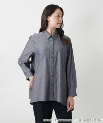 ＜Leilian plus house (Women/大きいサイズ)＞【店舗人気】フレアブラウス【Ｌｅｉｌｉａｎ　ＷＨＩＴＥ　ＬＡＢＥＬ】