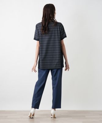 【店舗人気】ボーダー切替ブラウス【Ｌｅｉｌｉａｎ　ＷＨＩＴＥ　ＬＡＢＥＬ】